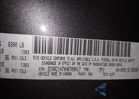 2017 Chrysler Pacifica Hybrid Platinum z USA, uszkodzony, nr VIN 2C4RC1N7XHR709417